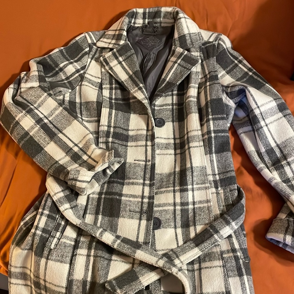 Soft Plaid Pea Coat